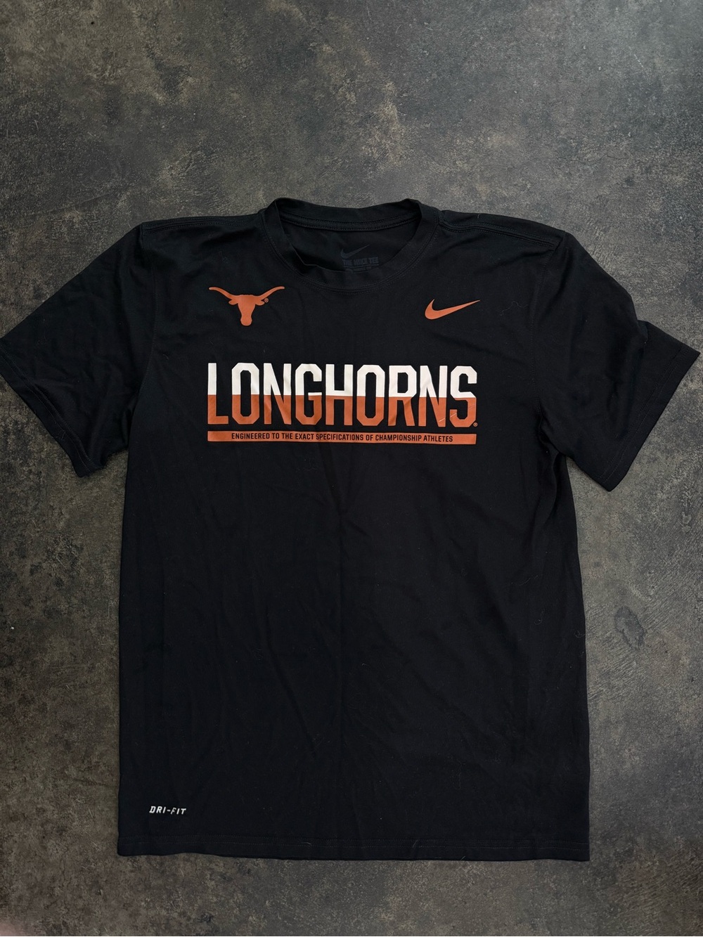 Nike Black Tee with Orange Univerity of Texas Longhorns Graphic